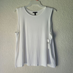 Eileen Fisher Women's XL White Tencel Sleeveless Tank Top